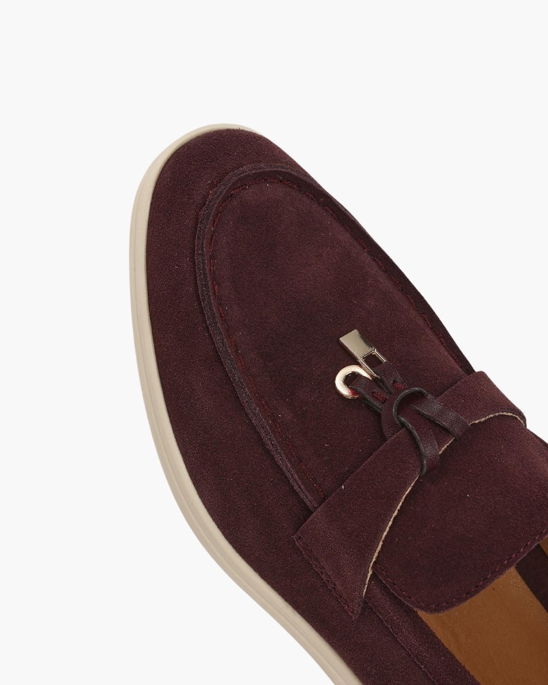 Mocassins femme en daim à enfiler