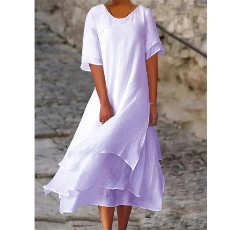 Robe midi fluide à coupe ample femme