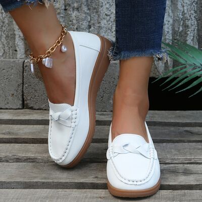 Mocassins femme à talon compensé tressés 12