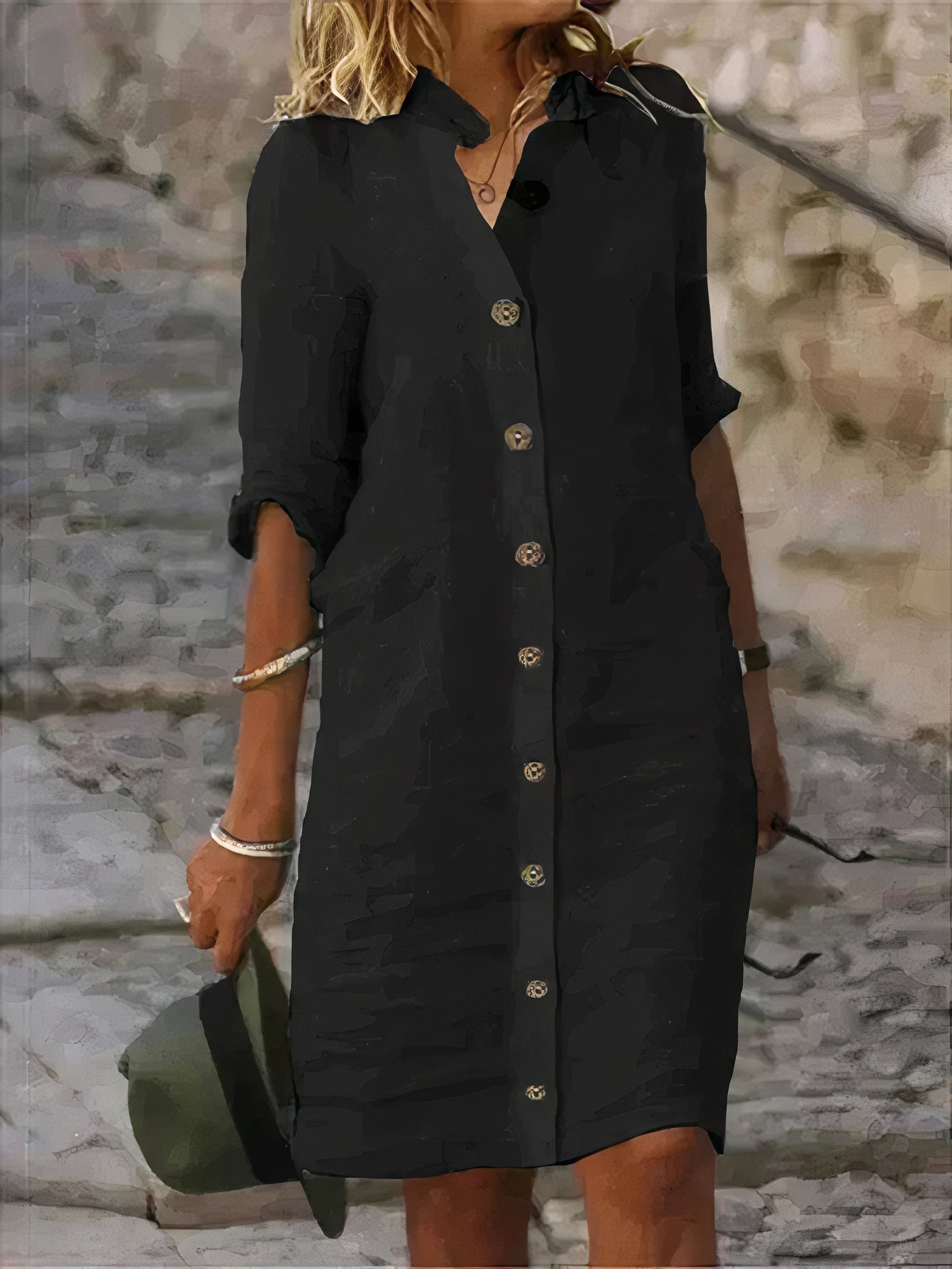 Robe chemise en lin femme