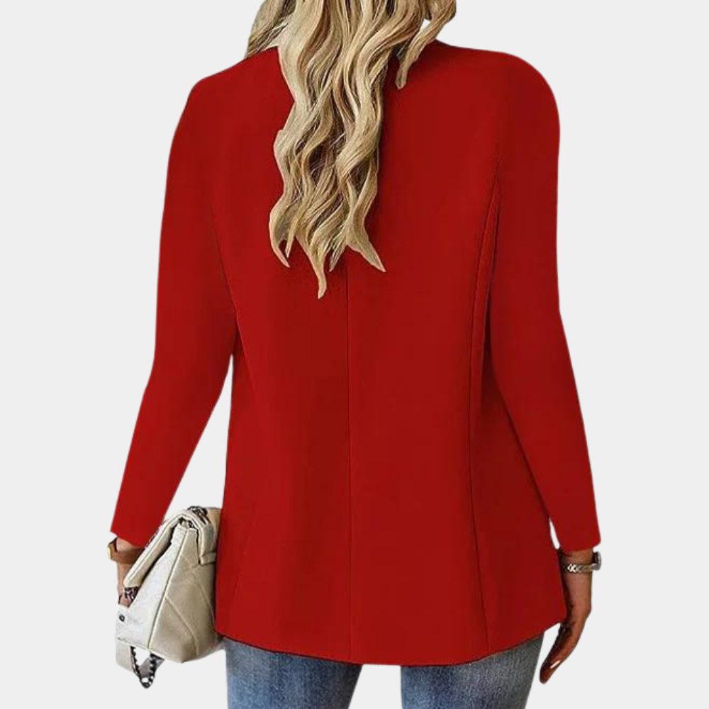 Blazer femme cintré coupe tailleur à manches longues et fermeture devant pour le bureau et le quotidien 6