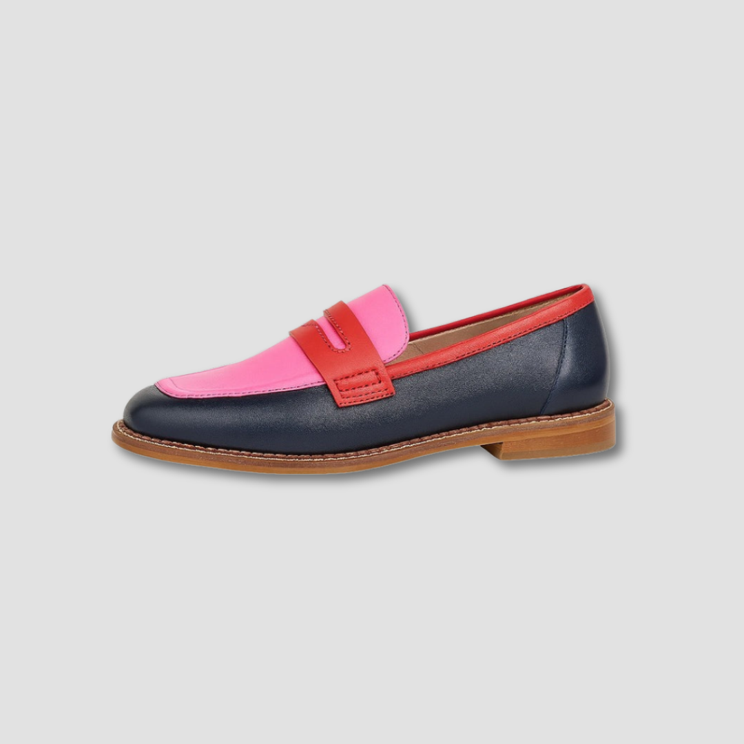 Mocassins femme multicolores à semelle plate et bout rond 2