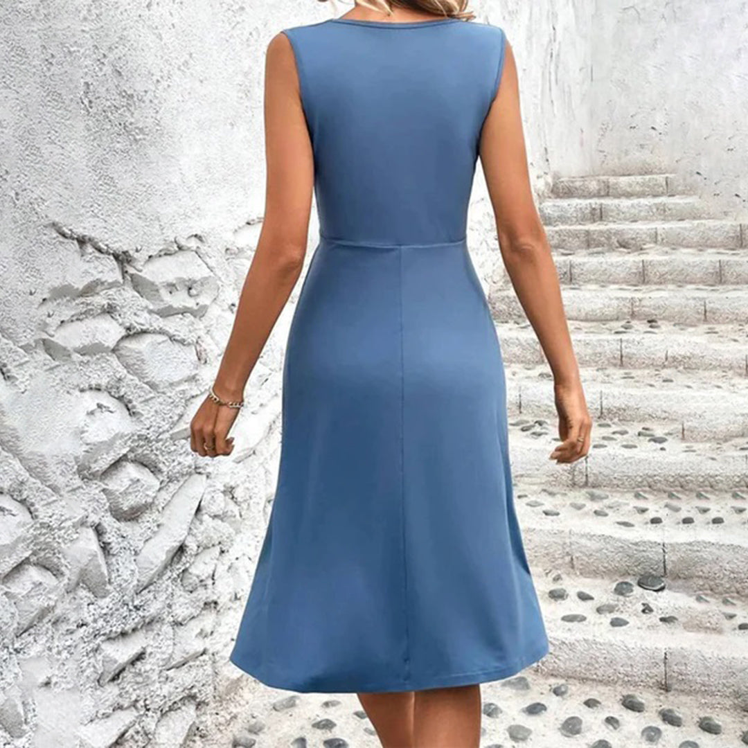 Robe d’été portefeuille sans manches femme