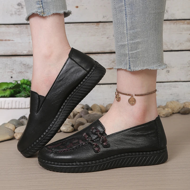 Mocassins femme plats à bout rond avec nœuds décoratifs 3