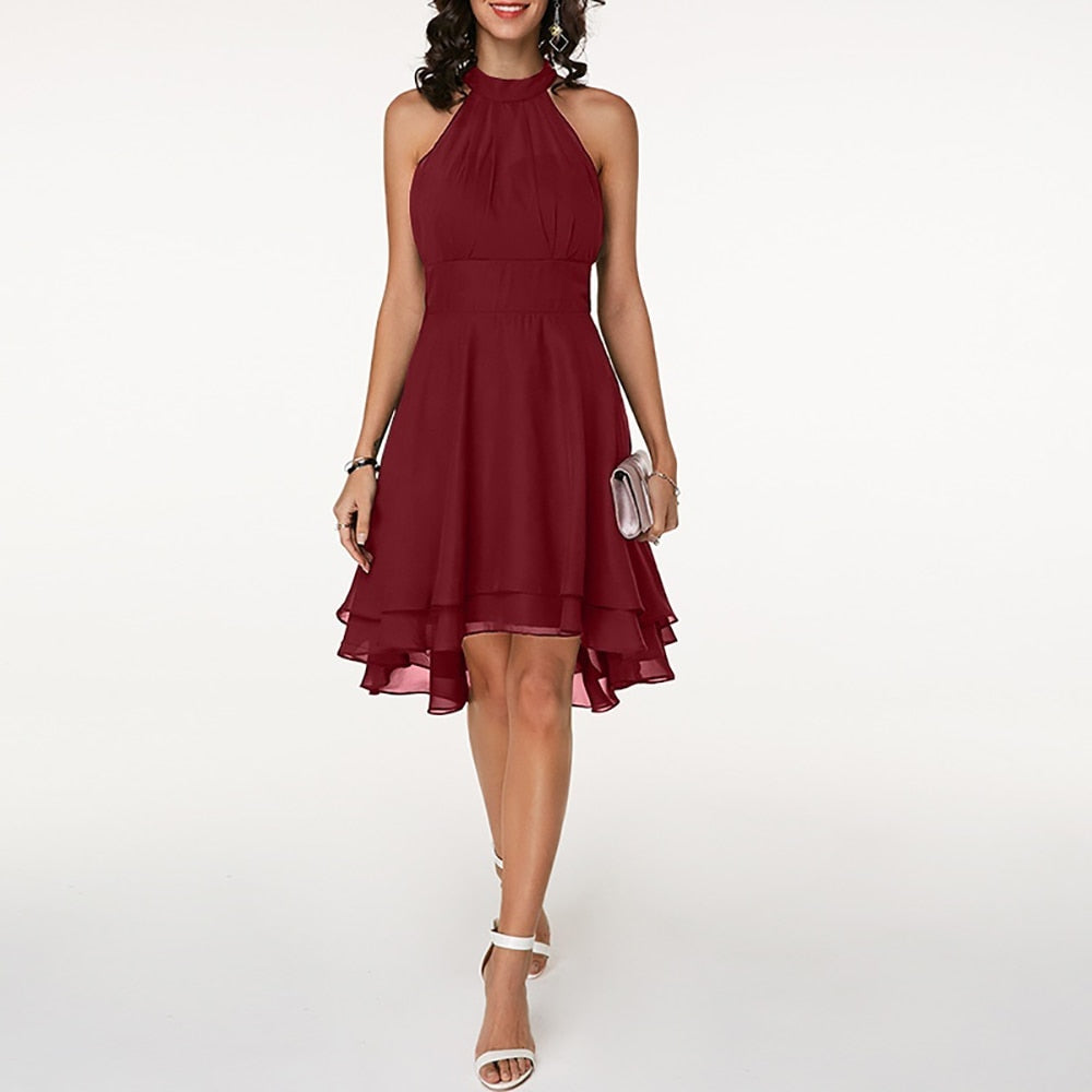 Robe midi élégante avec ruches femme