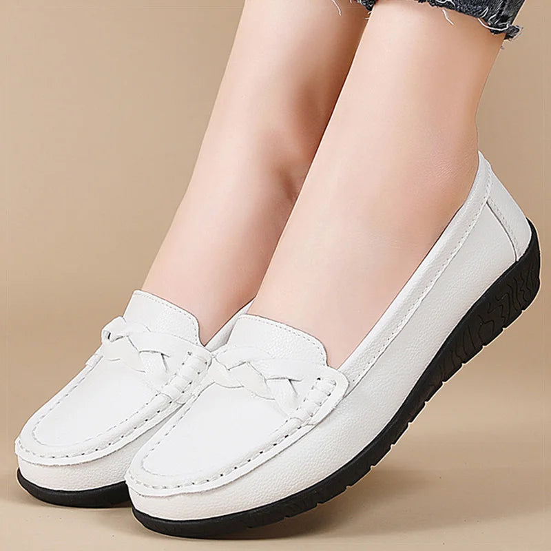 Mocassins femme à bout rond avec bride tressée 7