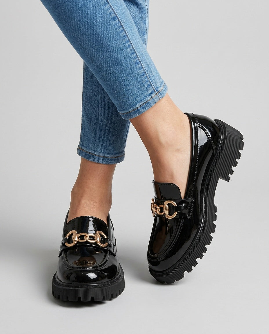 Mocassins femme à talon bloc et plateforme 5