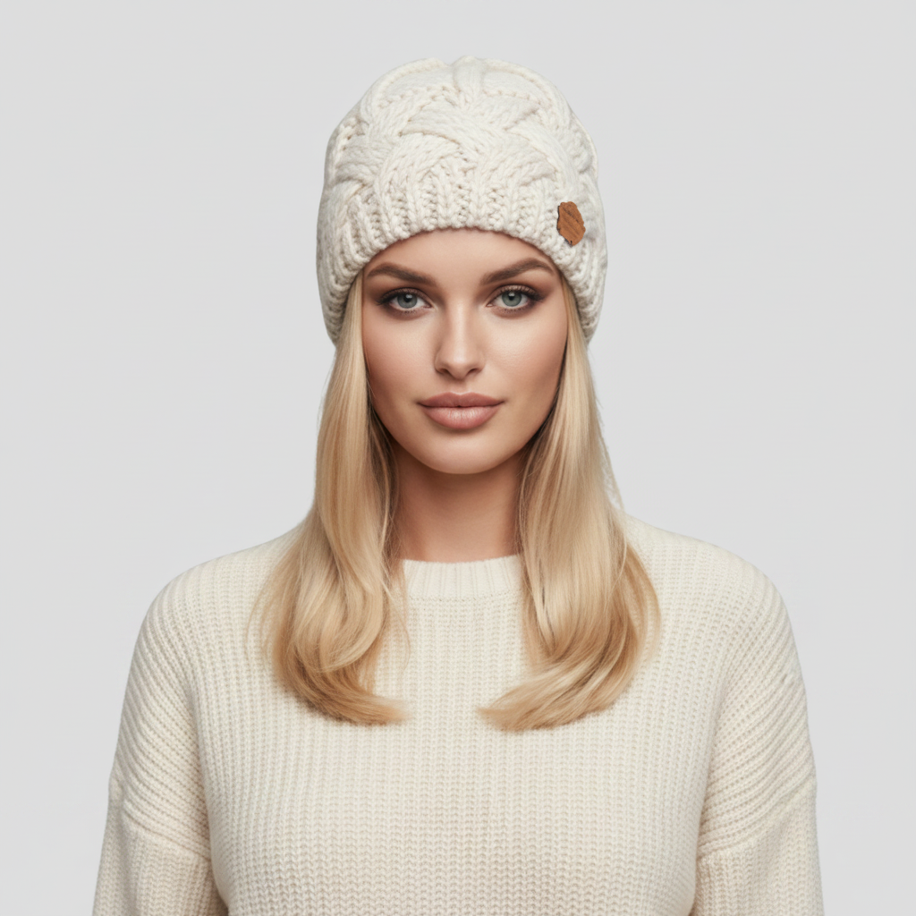 Bonnet en grosse maille torsadée 4