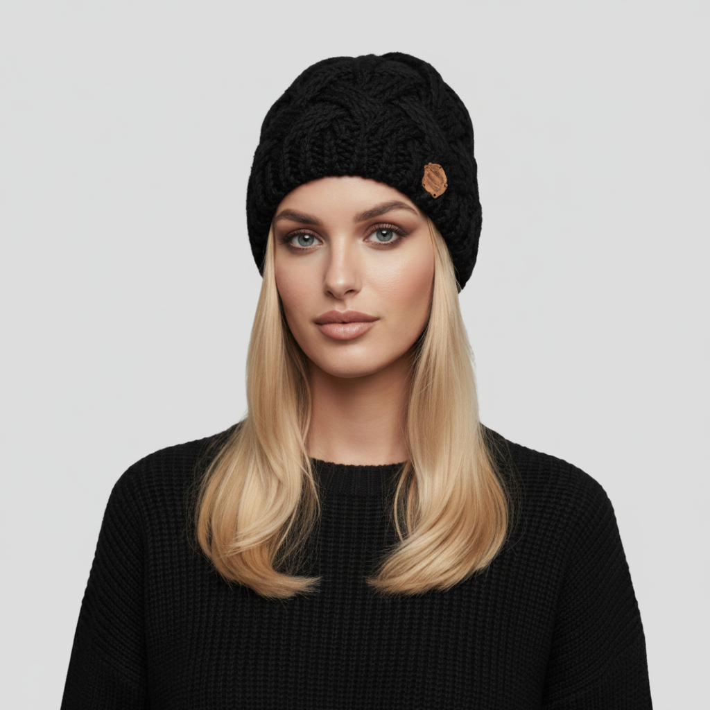 Bonnet en grosse maille torsadée 6
