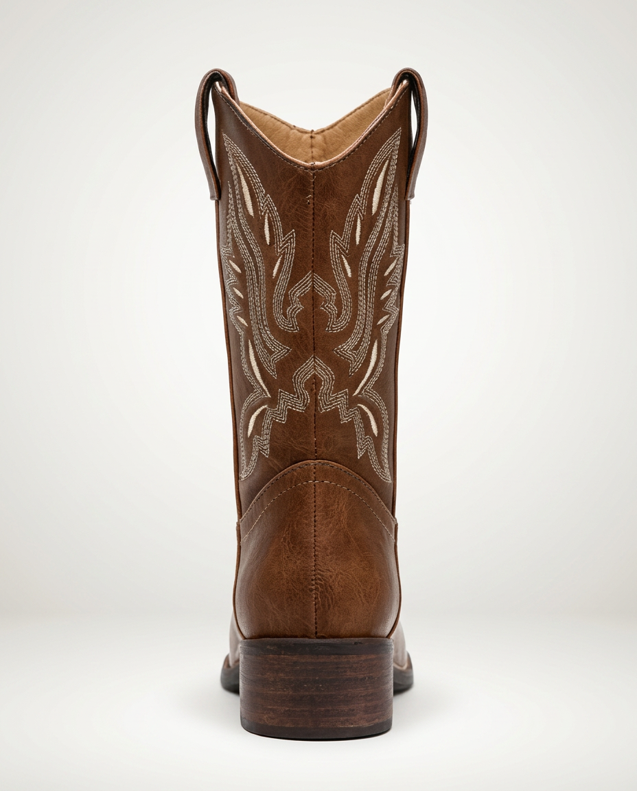 Bottes cowboy femme hautes brodées à bout pointu en simili cuir 2