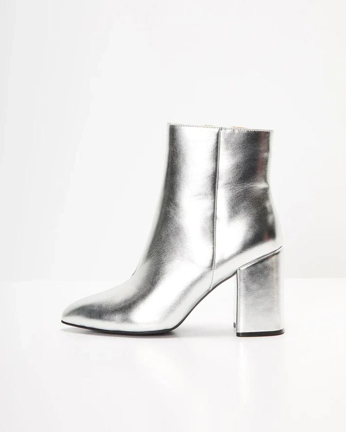 Bottines à talon bloc et bout pointu avec fermeture éclair 4