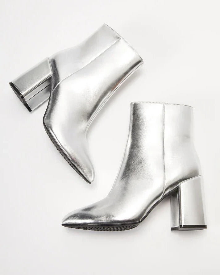 Bottines à talon bloc et bout pointu avec fermeture éclair 5