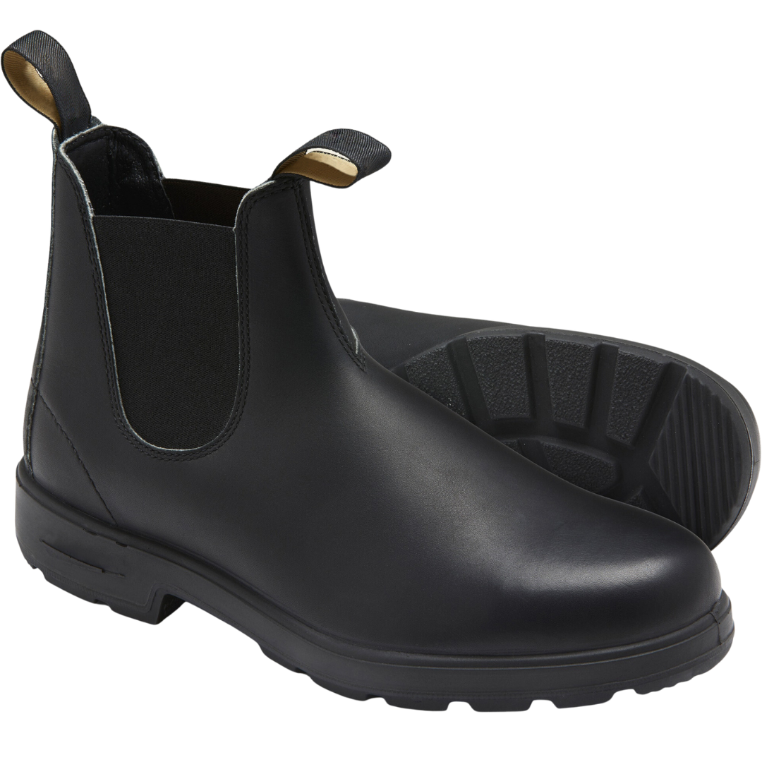 Bottines chelsea femme en cuir à talon plat et bout rond 4