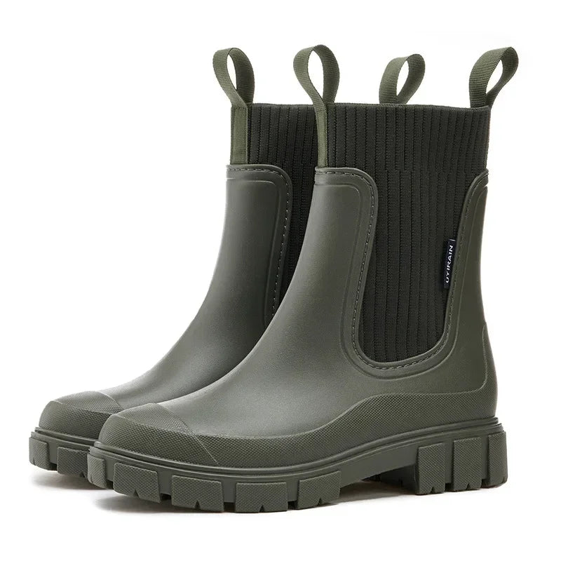Bottines chelsea femme imperméables à enfiler avec semelle antidérapante 4