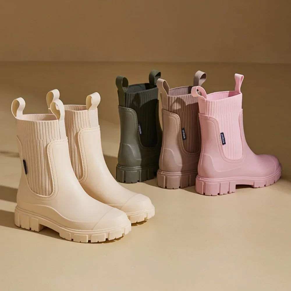 Bottines chelsea femme imperméables à enfiler avec semelle antidérapante 9