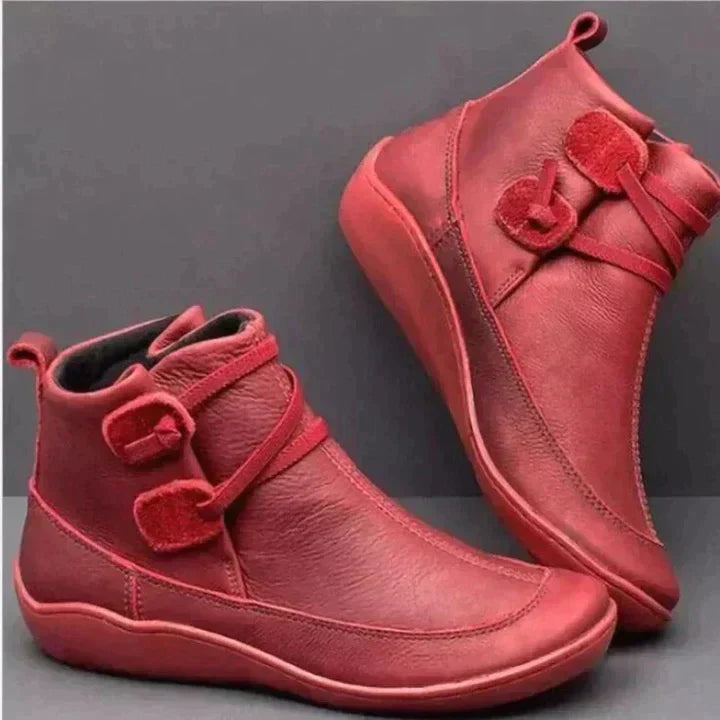 Bottines femme déperlantes à lacets latéraux et semelle plate 2