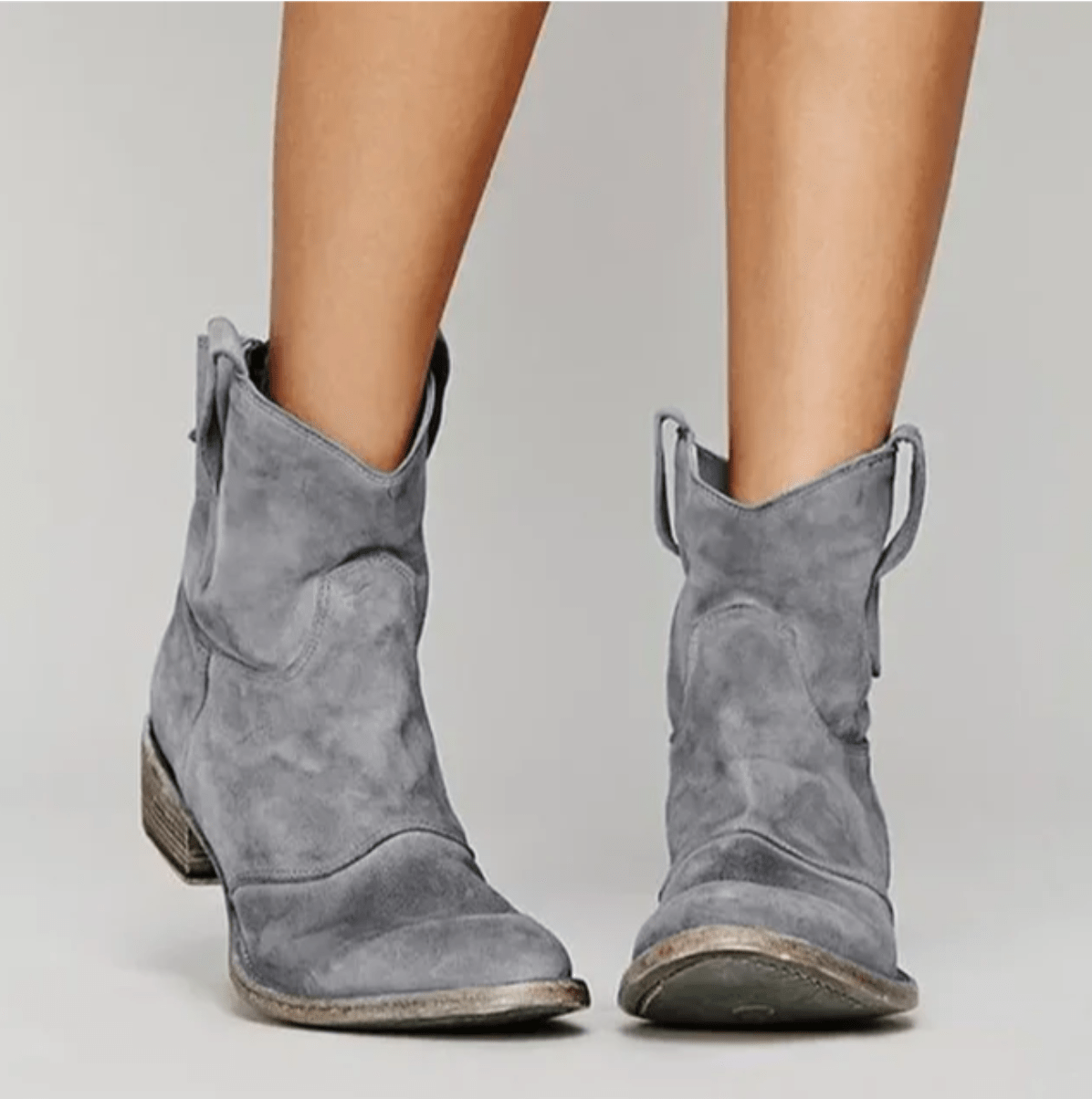 Bottines femme en daim à talon carré large avec fermeture éclair latérale et semelle antidérapante 5