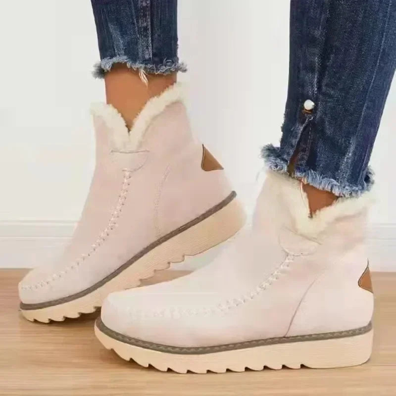 Bottines fourrées en daim femme à semelle plateforme 3