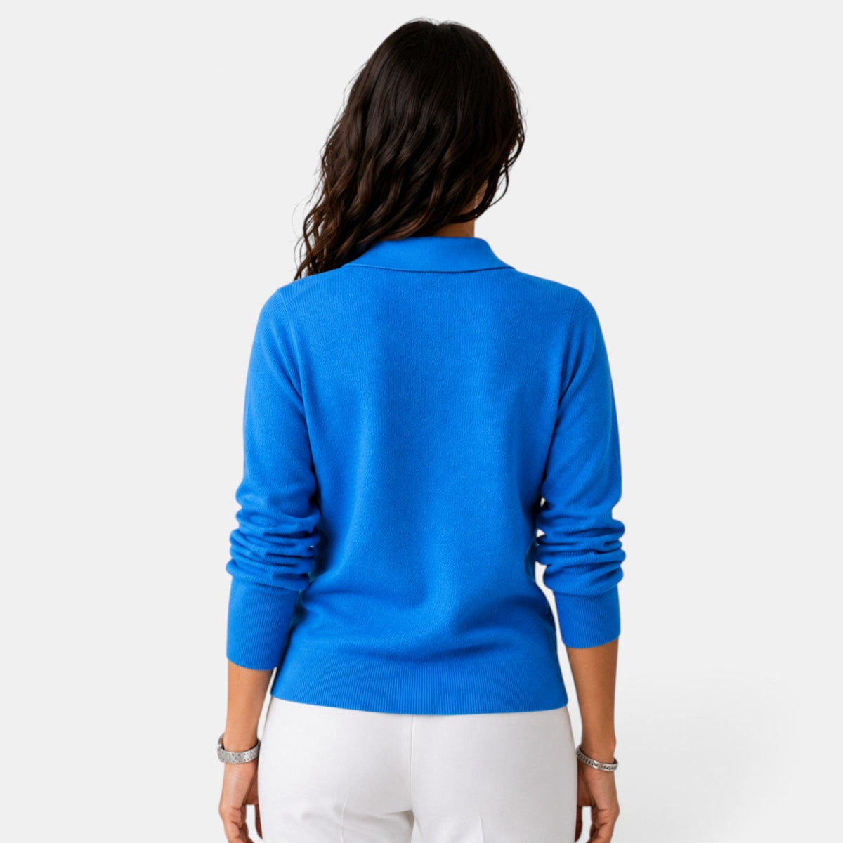 Cardigan femme en maille côtelée boutonné à col chemise 13