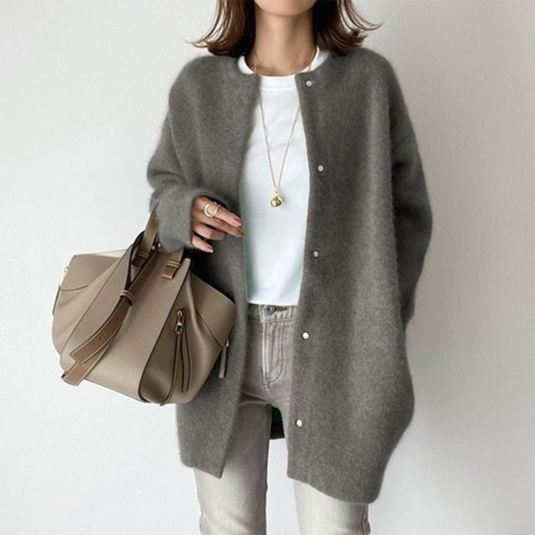 Cardigan femme léger en coton mélangé à coupe ample 4