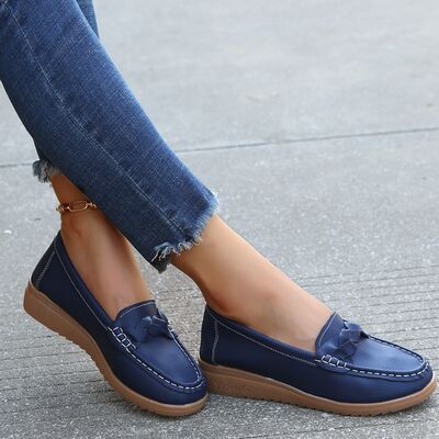 Mocassins femme à talon compensé tressés 8