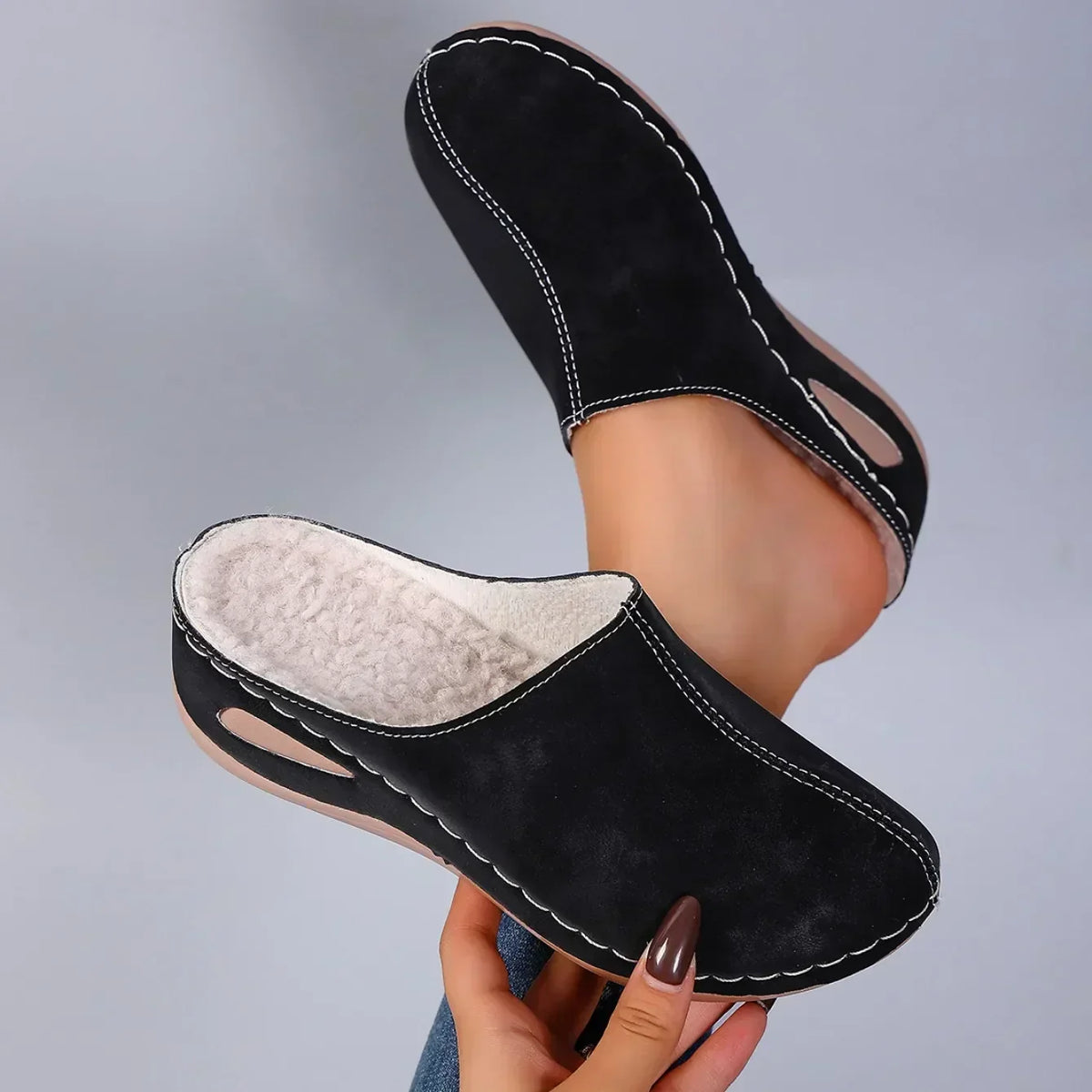 Chaussons femme à enfiler bout fermé semelle confort 2