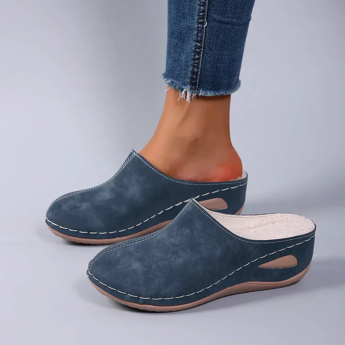 Chaussons femme à enfiler bout fermé semelle confort 4