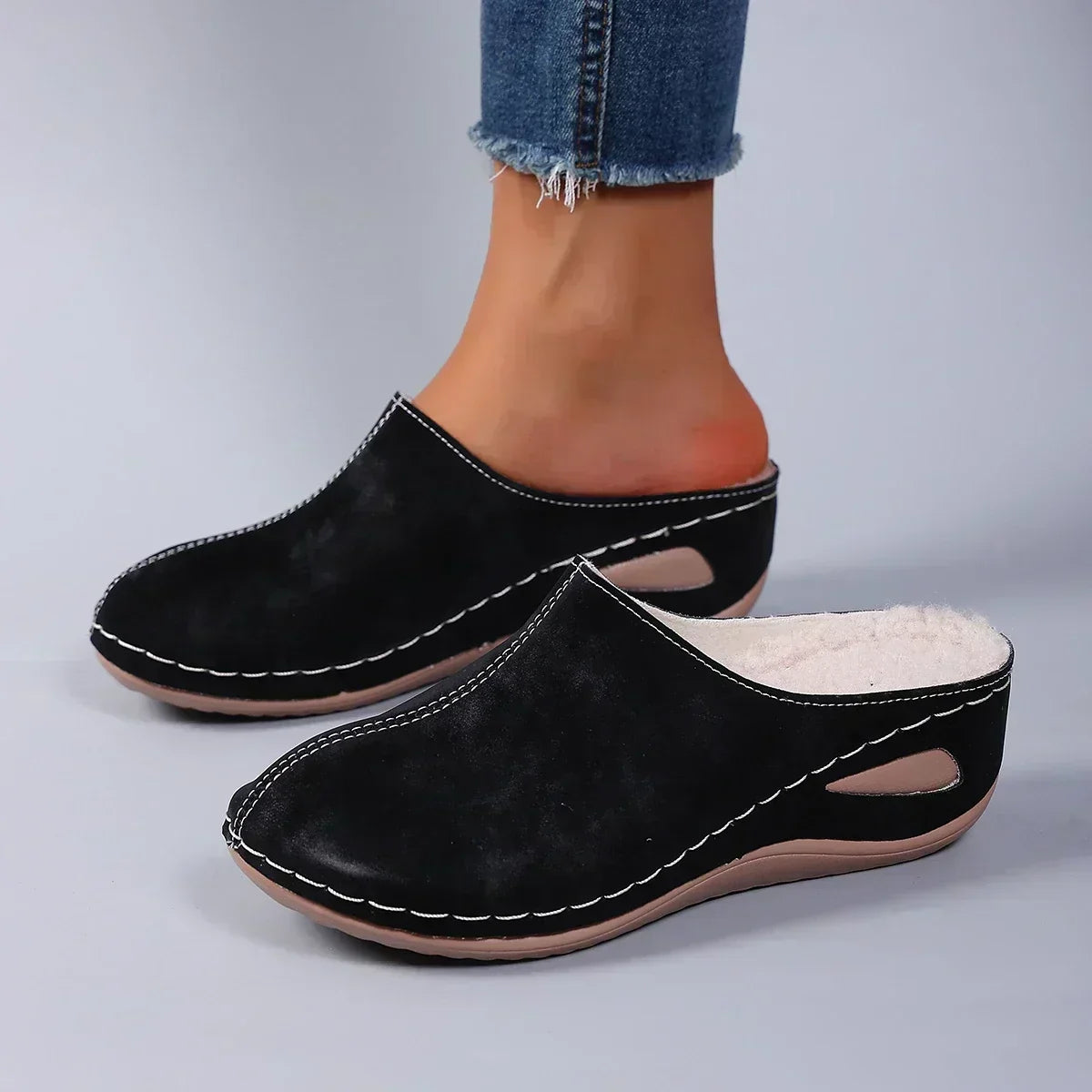 Chaussons femme à enfiler bout fermé semelle confort 5
