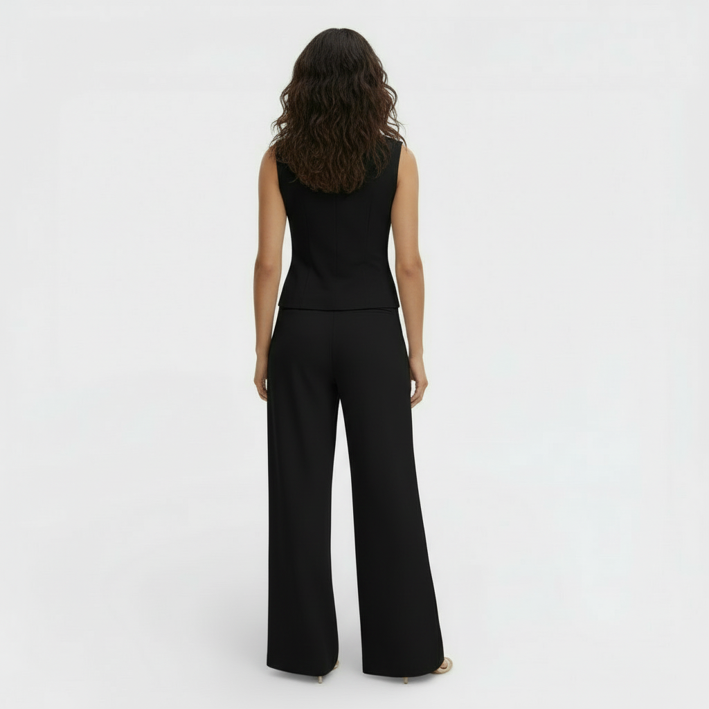 Ensemble femme gilet et pantalon, tenue chic et moderne