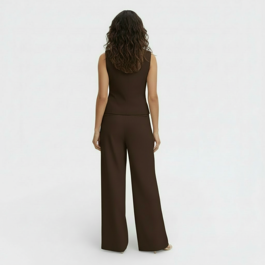 Ensemble femme gilet et pantalon, tenue chic et moderne