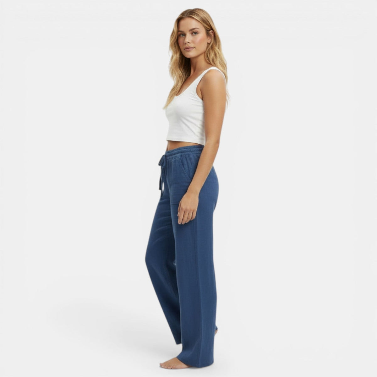 Pantalon large en lin femme