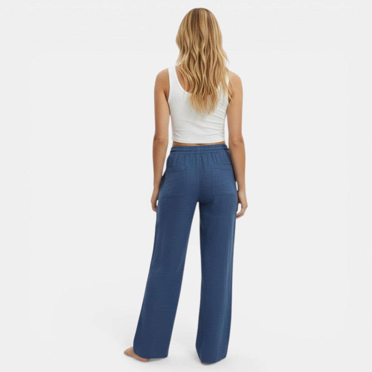 Pantalon large en lin femme