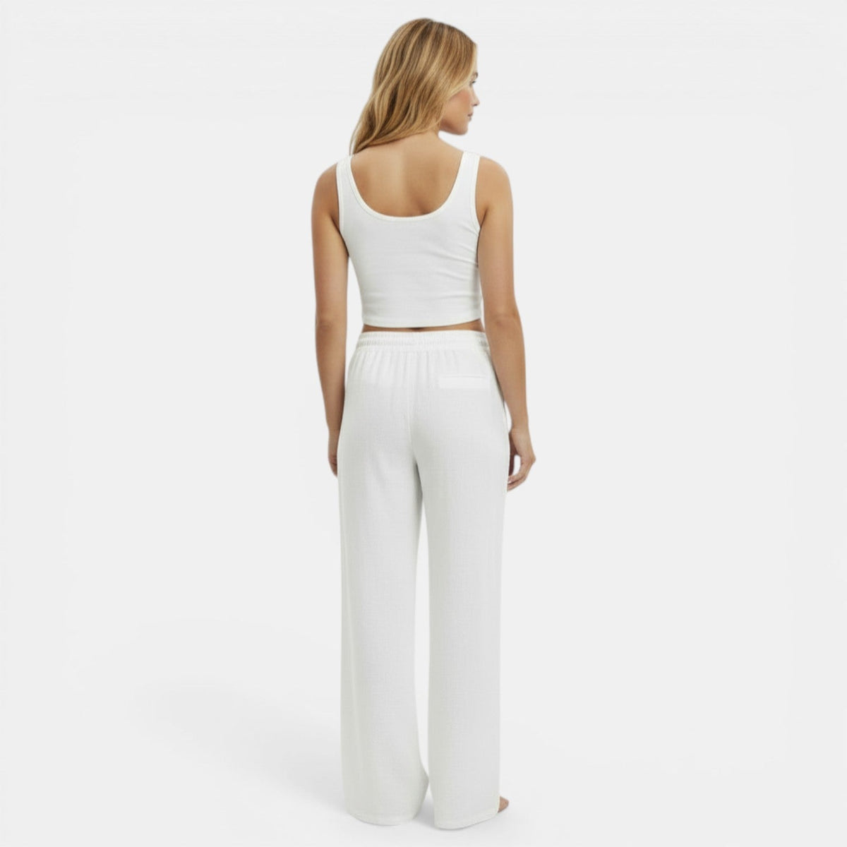Pantalon large en lin femme