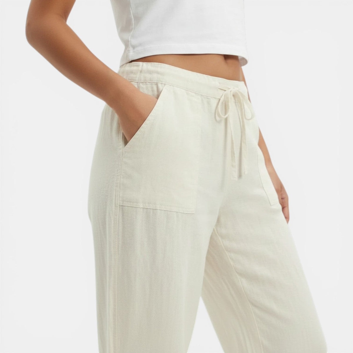 Pantalon large en lin femme