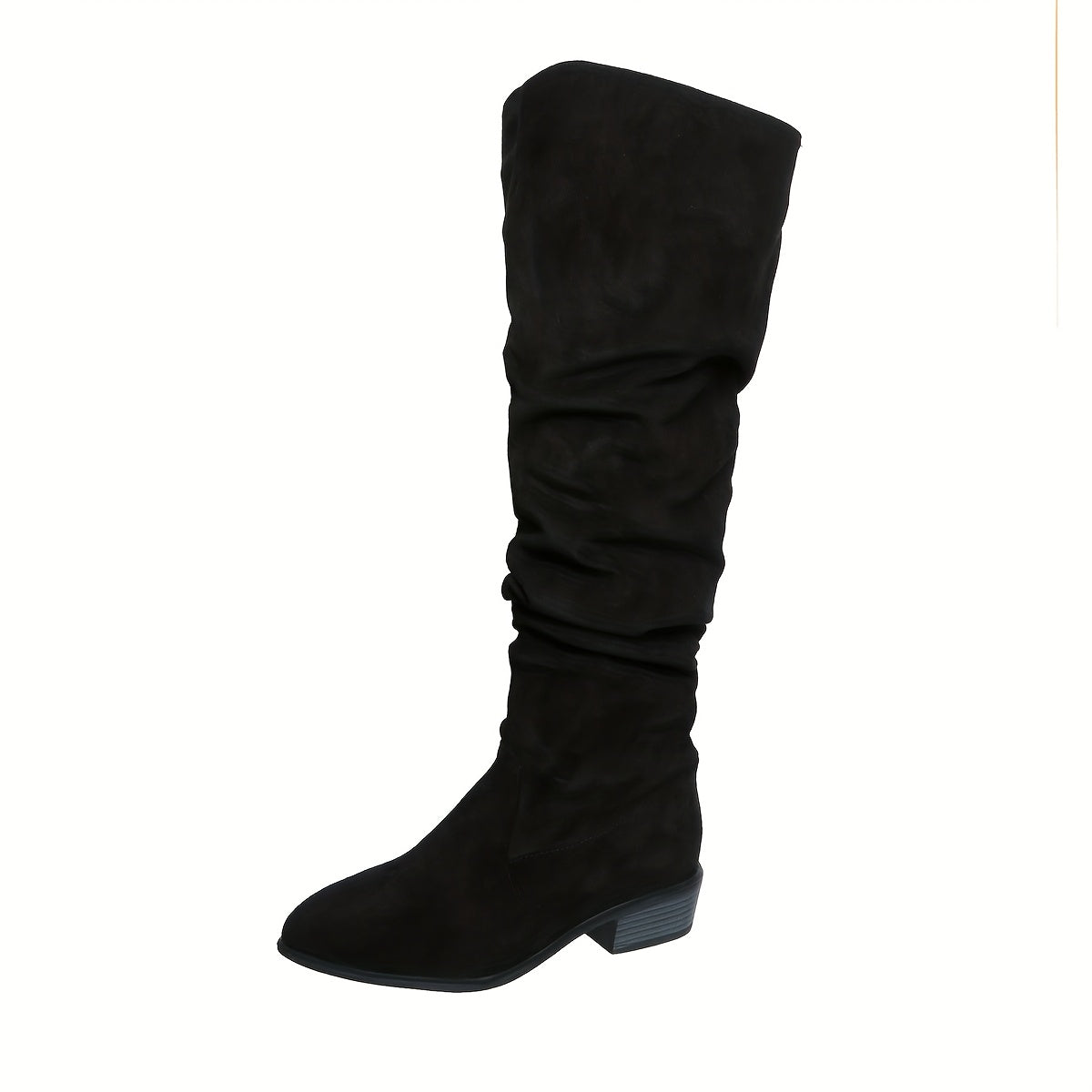 Cuissardes femme en daim à bout pointu et talon plat 8