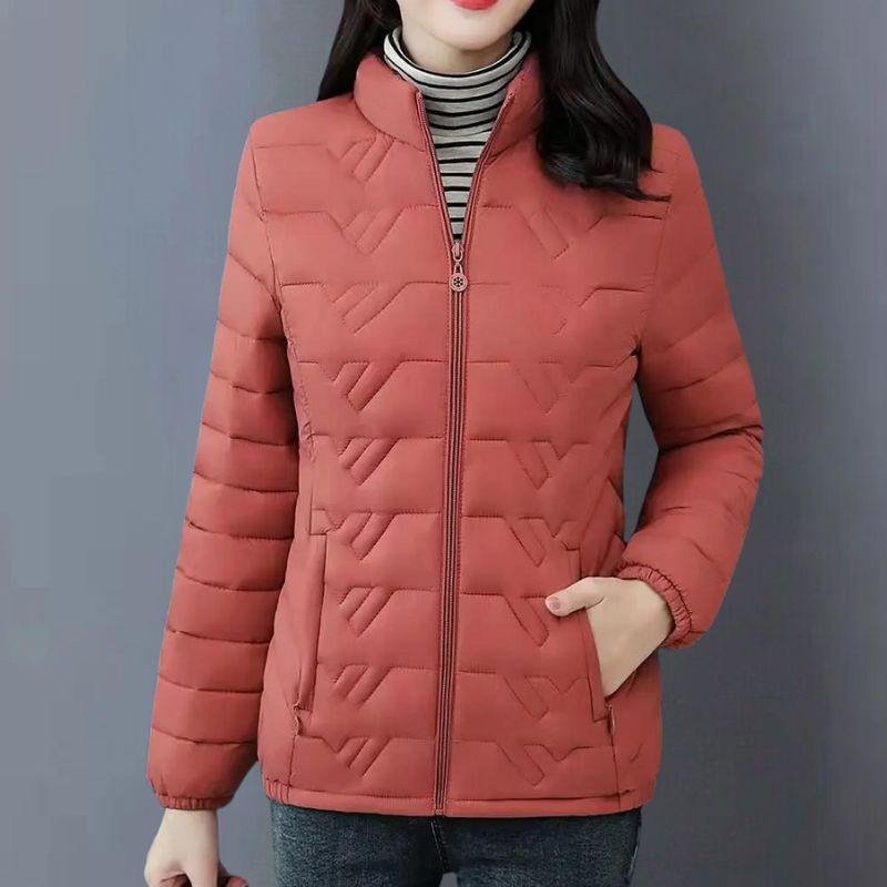 Doudoune femme courte à col montant coupe droite légère 1