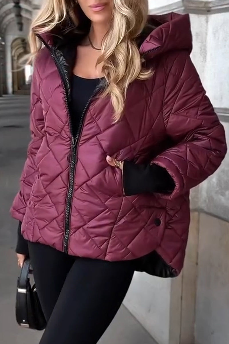 Doudoune femme légère à col montant, fermeture zippée et poches 7