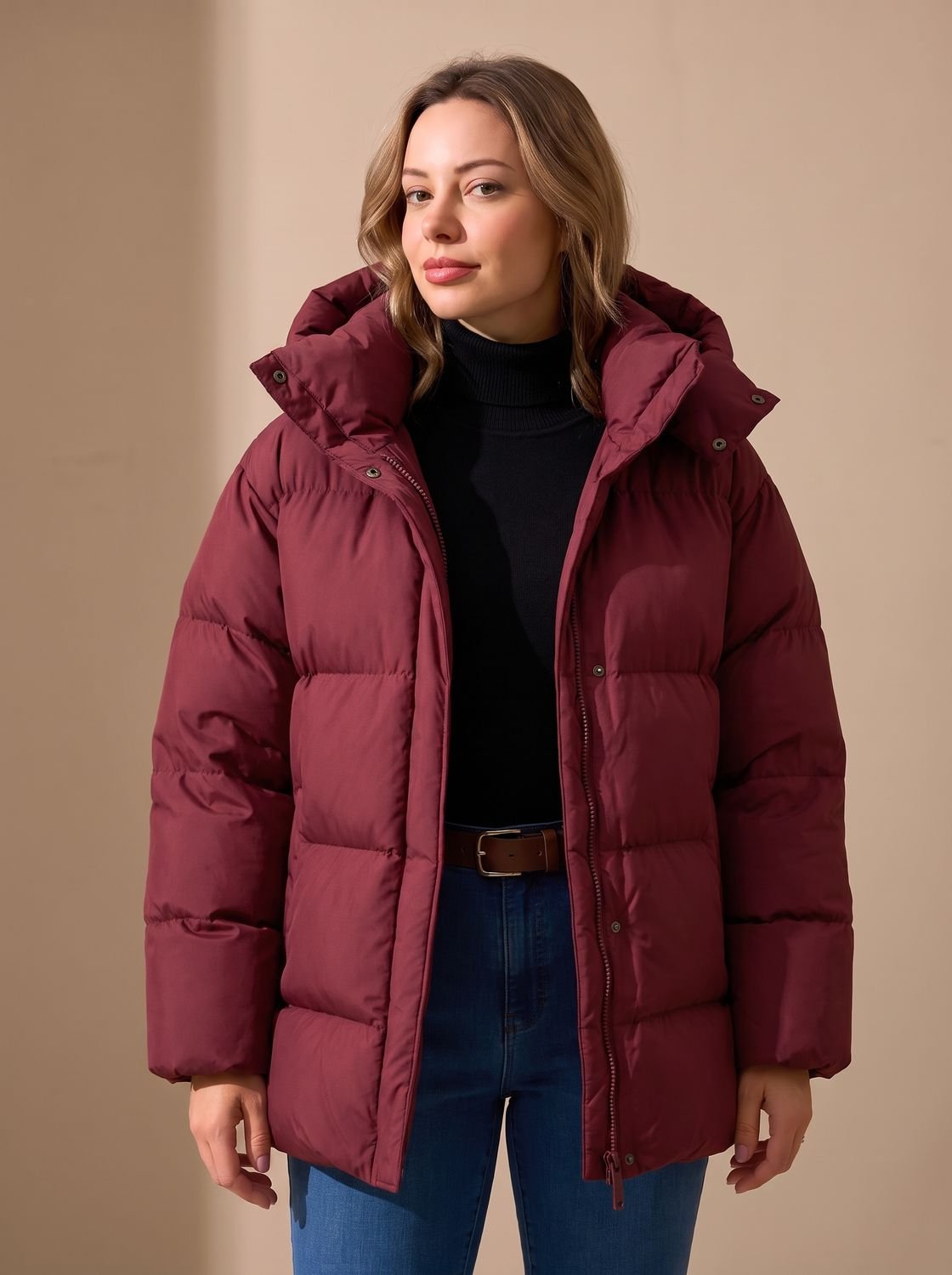 Doudoune femme oversize à capuche 2