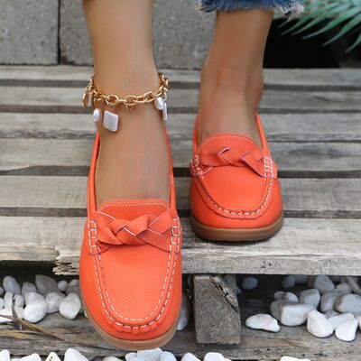 Mocassins femme à talon compensé tressés 3