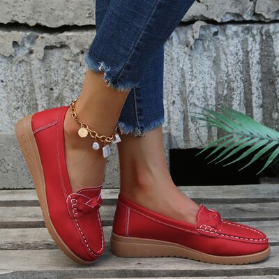 Mocassins femme à talon compensé tressés 15