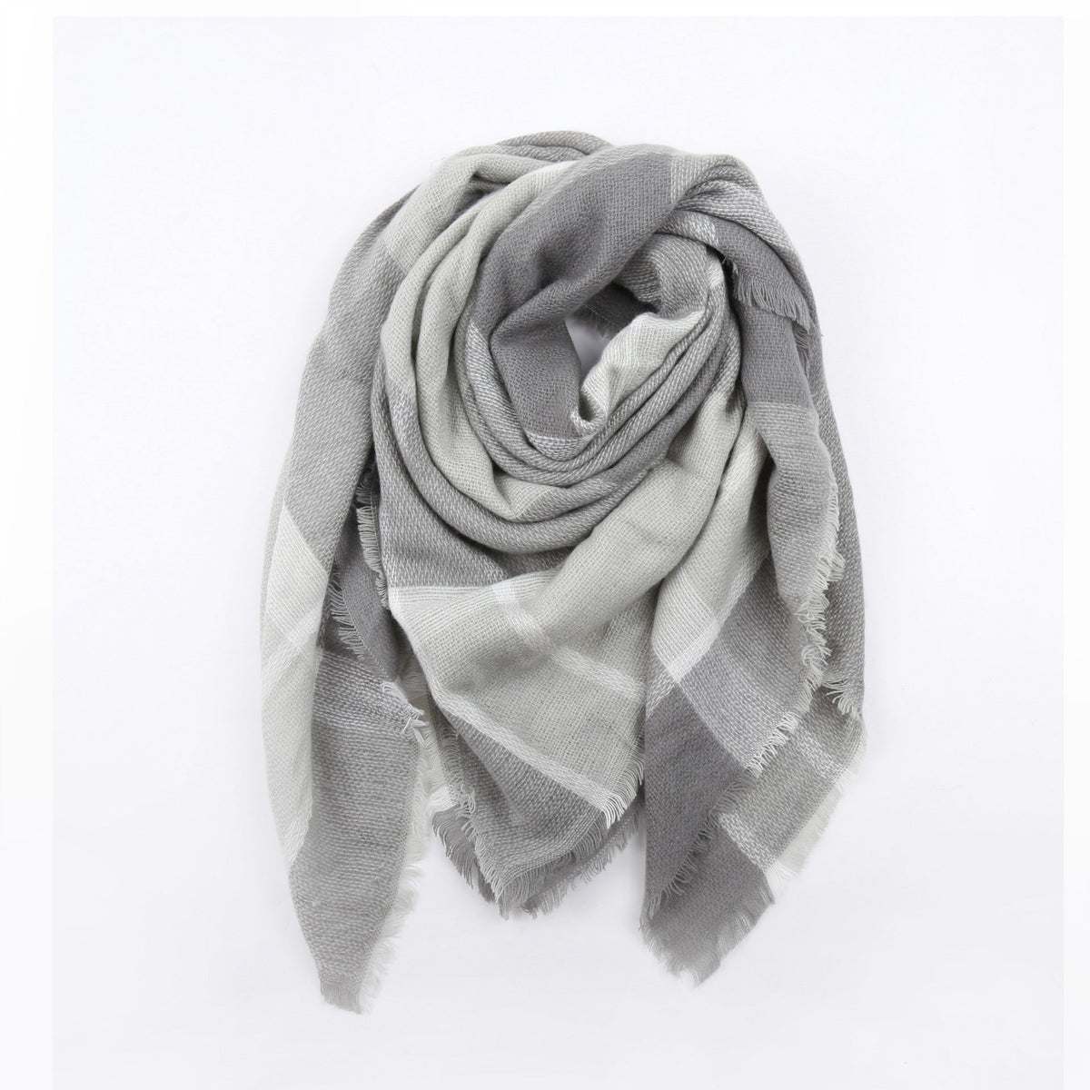 Écharpe à carreaux à franges femme 4