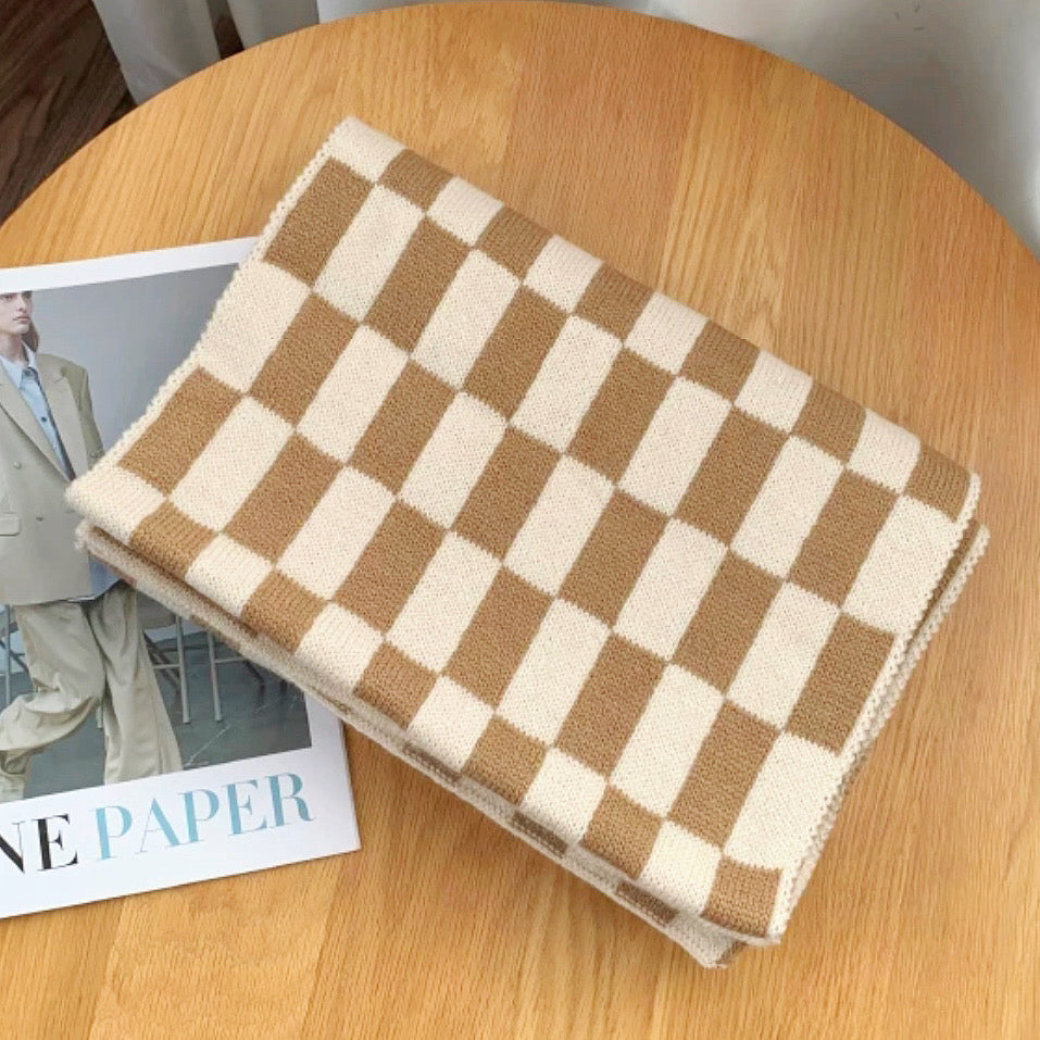 Écharpe à carreaux en laine femme 4