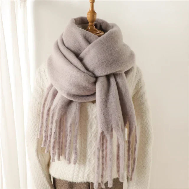 Écharpe châle oversize à franges femme 1