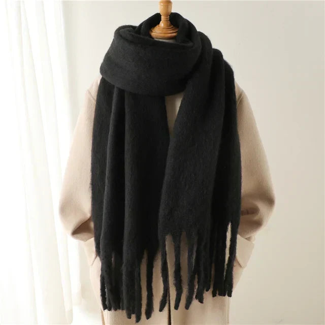 Écharpe châle oversize à franges femme 2