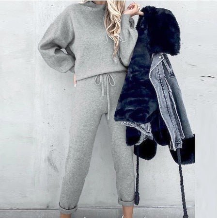 Ensemble deux pièces femme avec pull et pantalon en matière douce 3