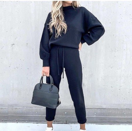 Ensemble deux pièces femme avec pull et pantalon en matière douce 4