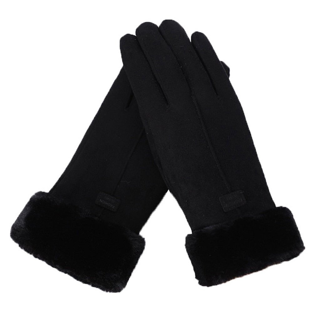Gants d'hiver femme à doublure polaire et poignet à revers 4
