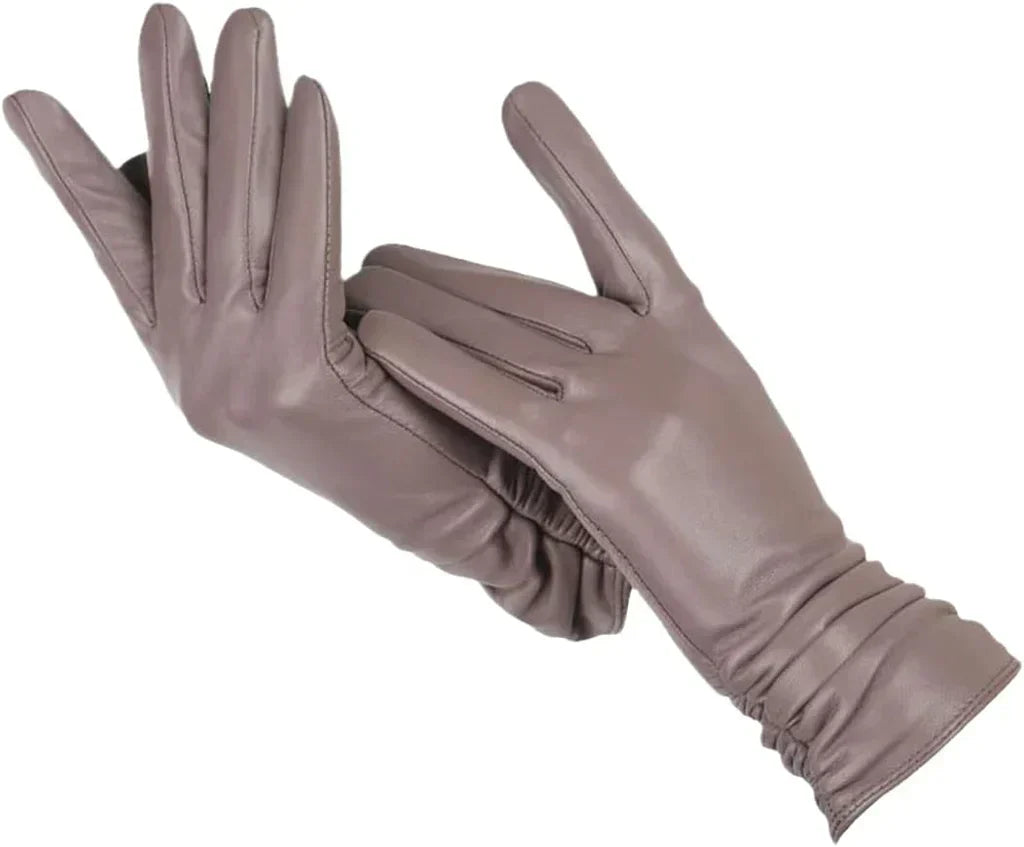 Gants d'hiver femme en cuir à doublure en laine 10