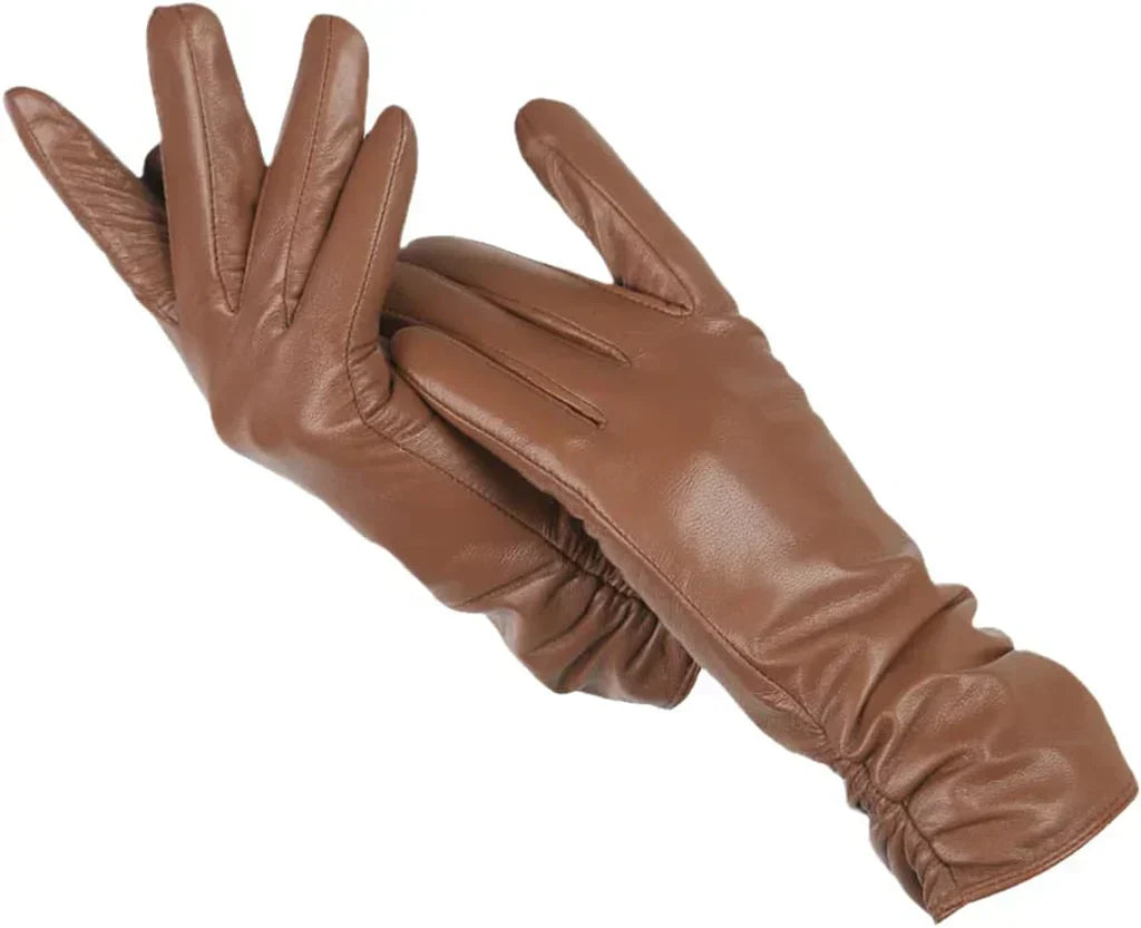 Gants d'hiver femme en cuir à doublure en laine 3