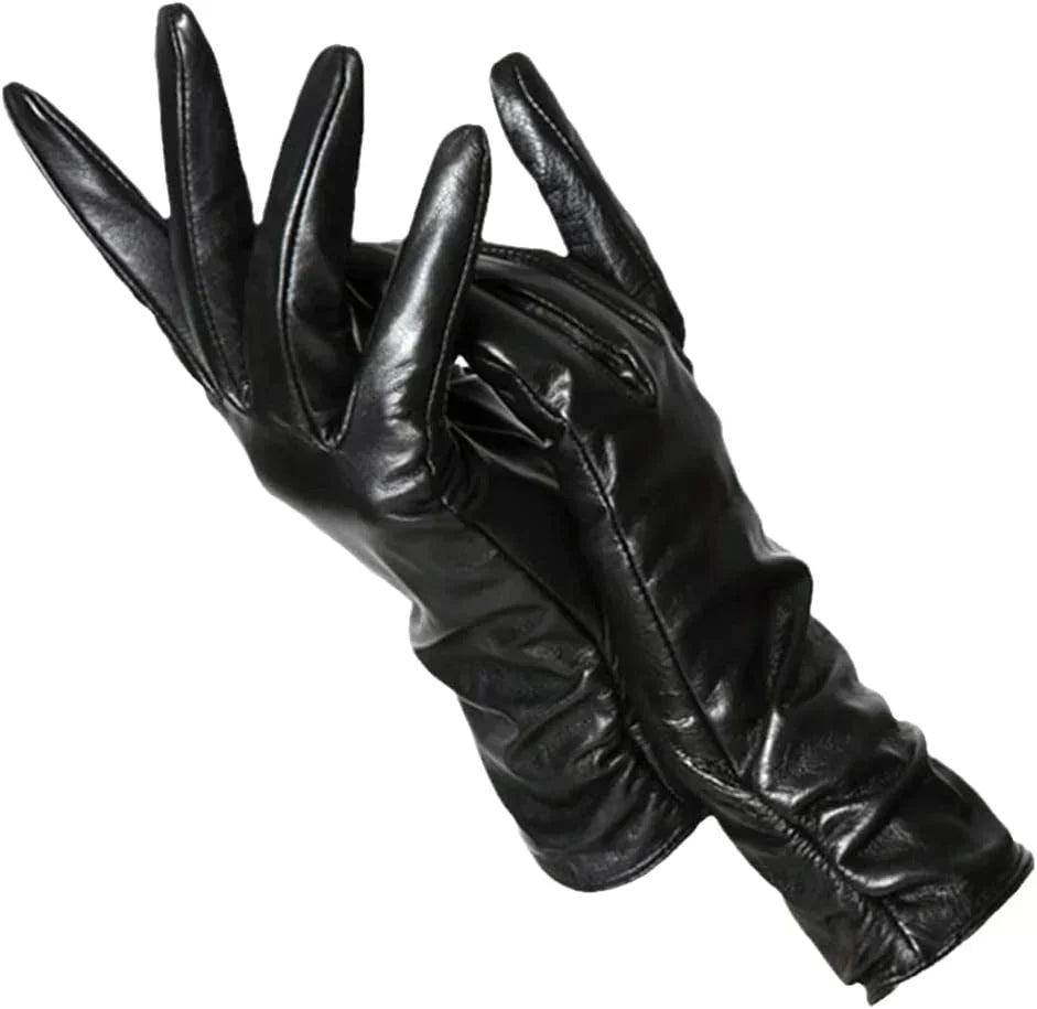 Gants d'hiver femme en cuir à doublure en laine 8